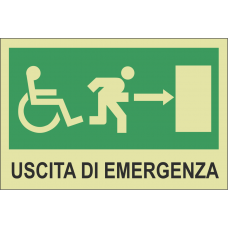 segnaletica adesiva exit fotoluminescente uscita di emergenza 